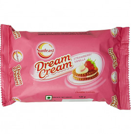 Sunfeast Dream Cream Strawberry Vanilla  Pack  120 grams